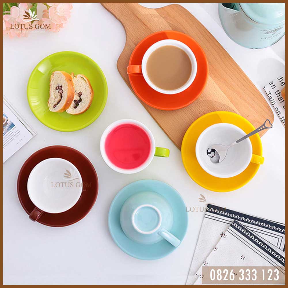 Ly Cafe Capuchino Bầu Bĩnh Kèm Đĩa Kê - 250ml