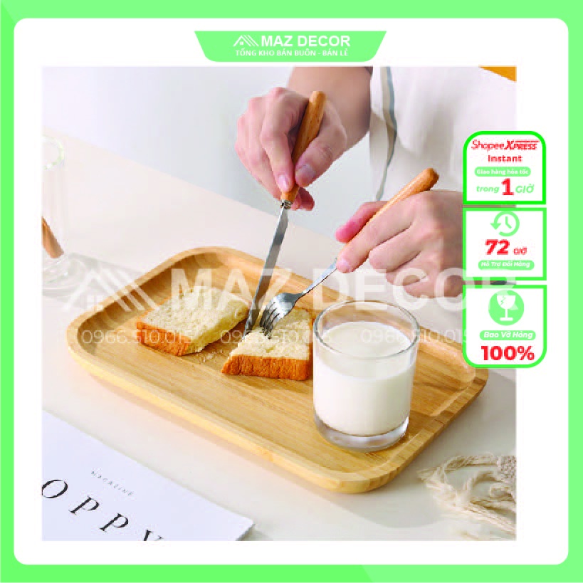 [Giá sỉ] Khay gỗ decor nhiều hình dáng, gỗ đẹp chữ nhật đựng trà đồ ăn dặm các cỡ