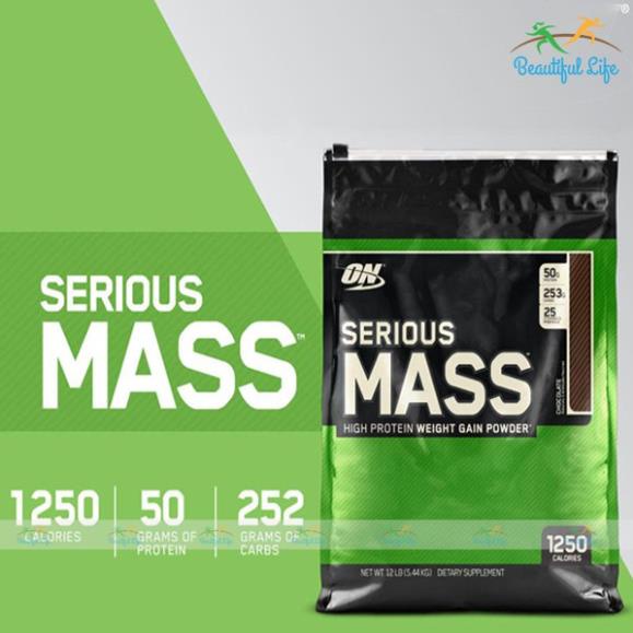 [FREE SHIP + CHÍNH HÃNG] Sữa Tăng Cân Cho Người Gầy On Optimum Nutrition Serious Mass 12 lbs (5.44 kg) [100% USA]