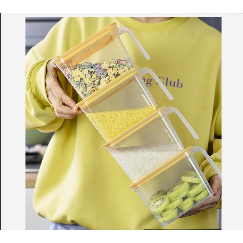 ✅HÌNH THẬT ( 1,4Lit) Combo 10 Hộp Bảo Quản Thực Phẩm Trong Tủ Lạnh Có Nắp Đậy, Tay Cầm Tiện Lợi 150*150*105mm | BigBuy360 - bigbuy360.vn