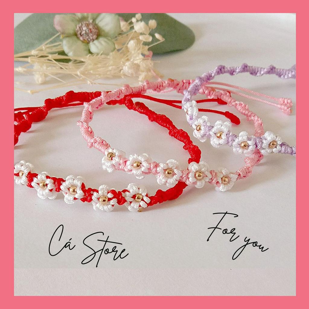 Vòng tay handmade 5 hoa mai made by Cá Store