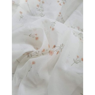 Vải tơ xước oganza hoa