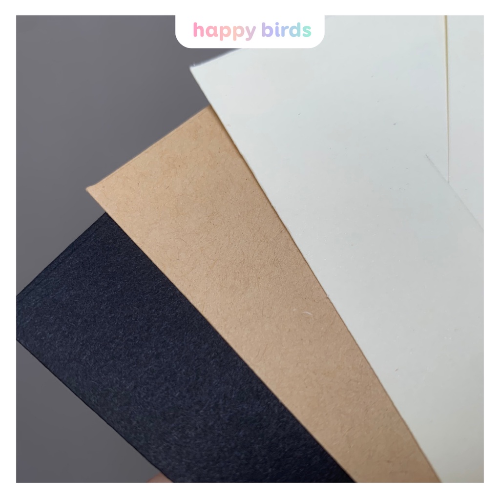 Phong bì set 10 phong bì thư thiệp vintage 7x10cm màu tối giản làm thiệp sinh nhật thiệp chúc mừng giáng sinh HappyBirds