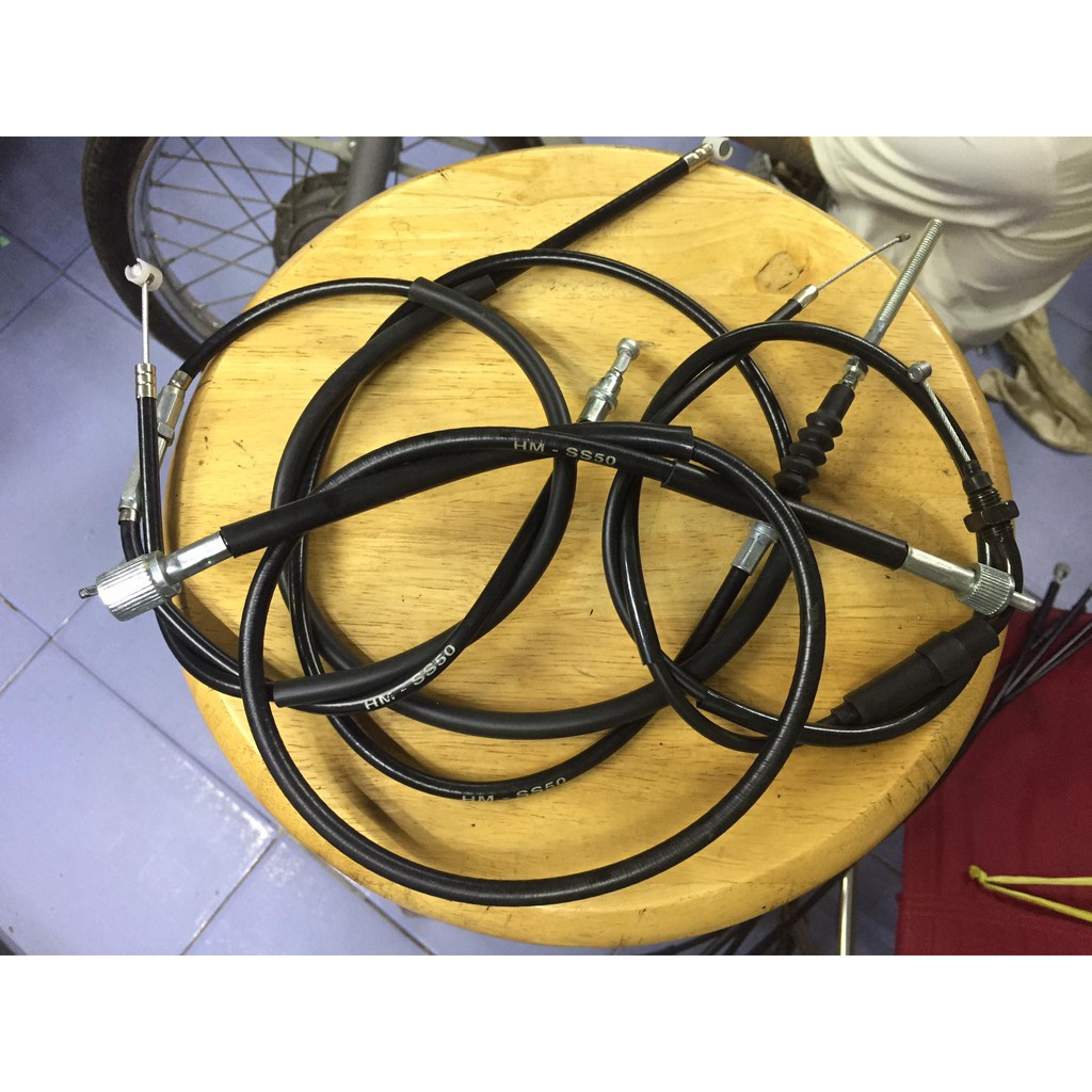 1 bộ 4 dây  cho xe honda 67-71 ghidong thấp gồm dây côn+dây thắng+dây ga cuốn+Km