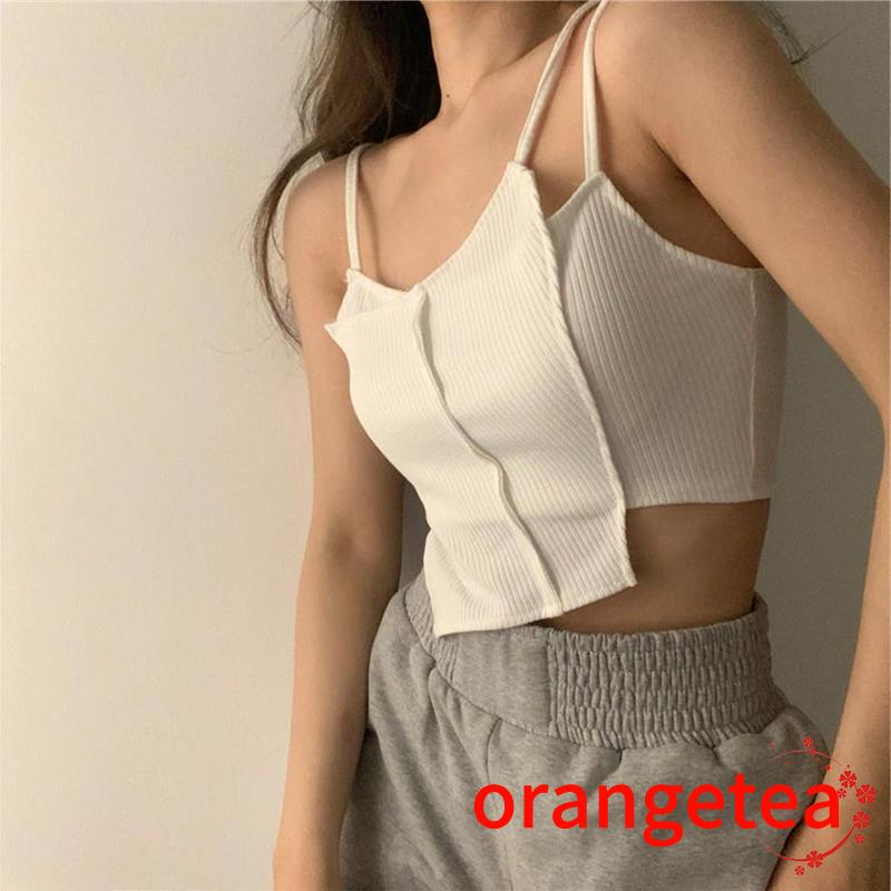 Áo Lửng Hai Dây Màu Trơn Gợi Cảm Cho Nữ