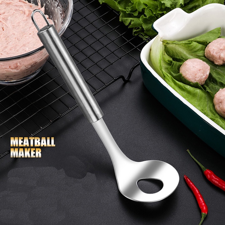 Muỗng Nặn Thịt Viên Chất Liệu thép không gỉ, Dụng Cụ Làm Món Mọc, Chả Viên Giúp tạo hình chả viên, bò viên..(Thìa, Muôi