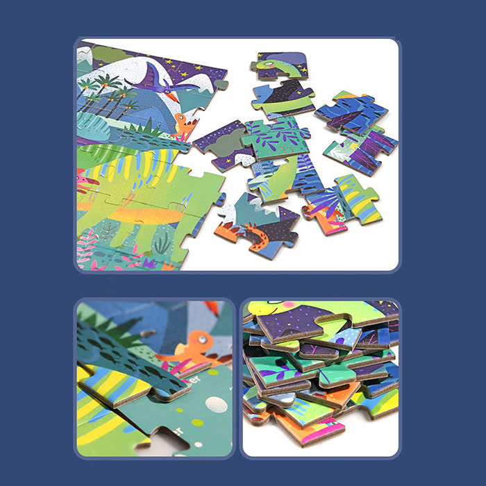 Ghép Hình Động Vật Khủng Long 104 pcs Cho Bé 3Y+ Chính Hãng Mideer - Dinasour puzzel Mideer MD3026