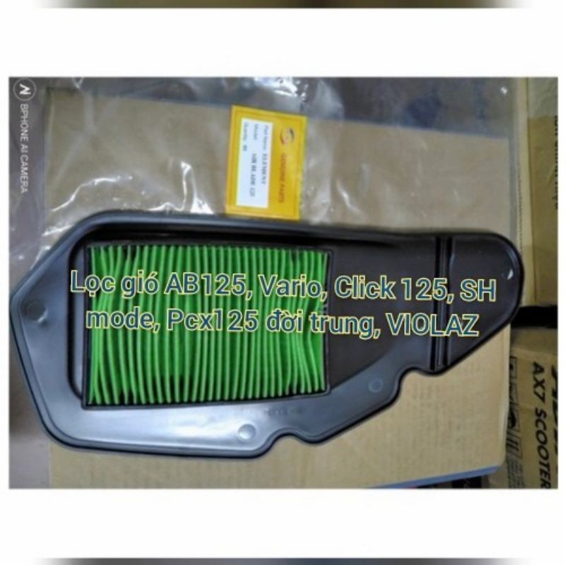 Lọc gió AB125, Click 125, SH Mode, PCX đời mới, Vario, Ab150 (Airblade 125, cho dòng Honda Air Blade 150, lọc khí