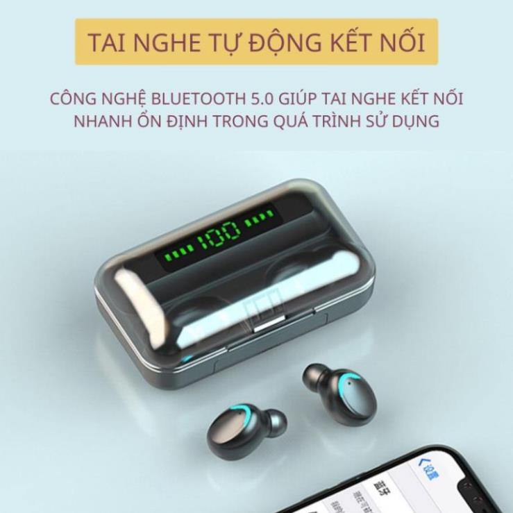 Tai nghe Bluetooth AMOI F9 PRO bản QUỐC TẾ chạm cảm ứng chống nước IPX5 chống ồn tai nghe không dây cao cấp