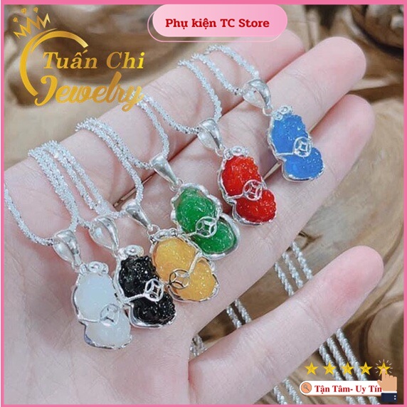 ⚡MẪU MỚI⚡ Dây Chuyền Nữ Kết Hợp Mặt Tỳ Hưu Đá Phong Thủy, Chiêu Hút Tài Lộc