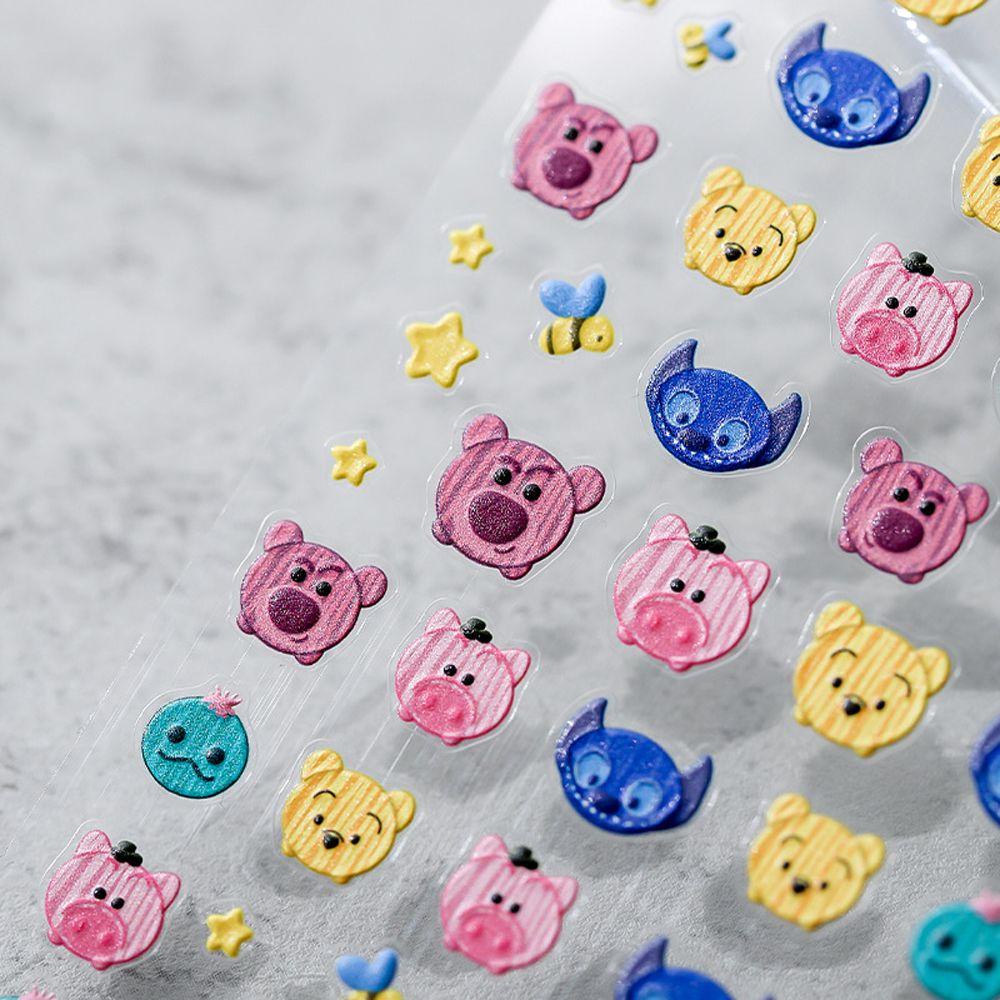 LILYES Miếng Dán Trang Trí Móng Tay Tự Dính Họa Tiết Hoạt Hình Gấu Pooh 5D Dễ Thương