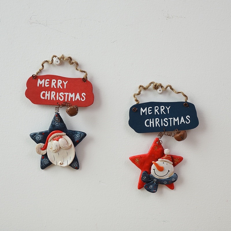Bảng treo trang trí giáng sinh ông già Noel - Ảnh thật shop chụp