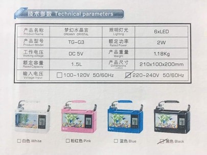 Bể Cá Mini Kèm Đồng Hồ Để Bàn Siêu Dễ Thương Jeneca TG-03