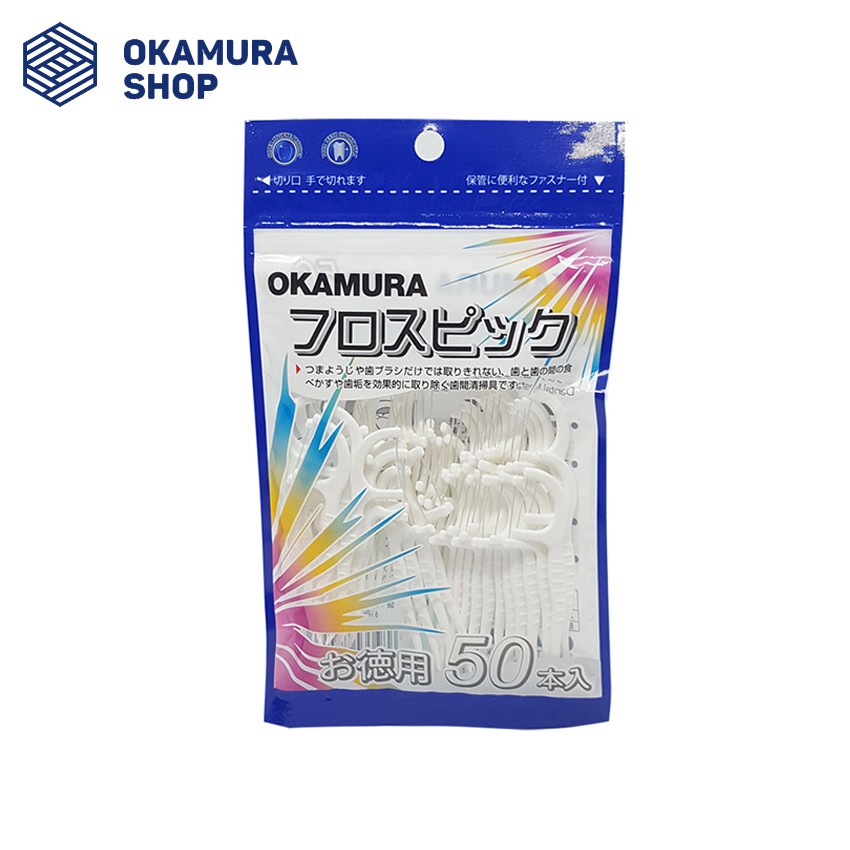 Okamura - Tăm kẽ chỉ nha khoa chất lượng Nhật Bản (Bịch 50 cây/90 cây)