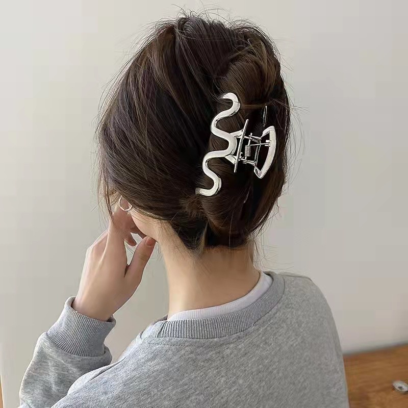 Kẹp Tóc Kim Loại Gợn Sóng Phong Cách Hàn Quốc Thanh Lịch Cho Nữ