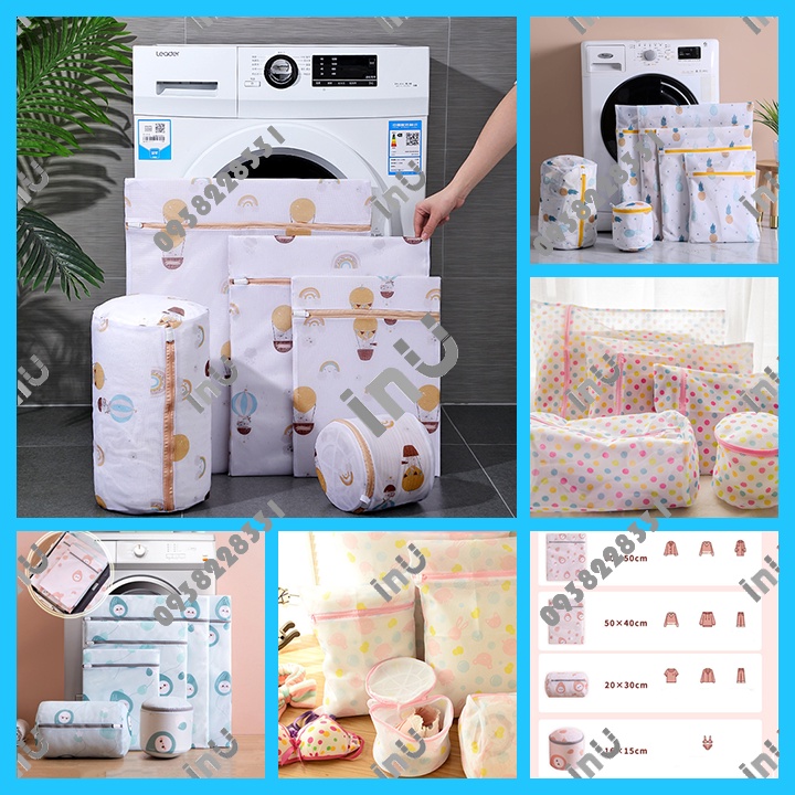 HCM - Túi giặt đồ cao cấp hoạt hình bé Bơ, trái Thơm, khinh khí cầu, Thú dễ thương BSH