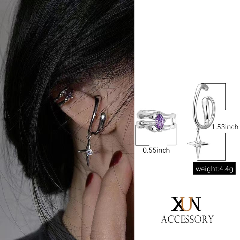Đôi Khuyên Tai Kẹp Không Cần Xỏ Lỗ Thiết Kế Thời Trang Hàn Quốc Cho Nữ
