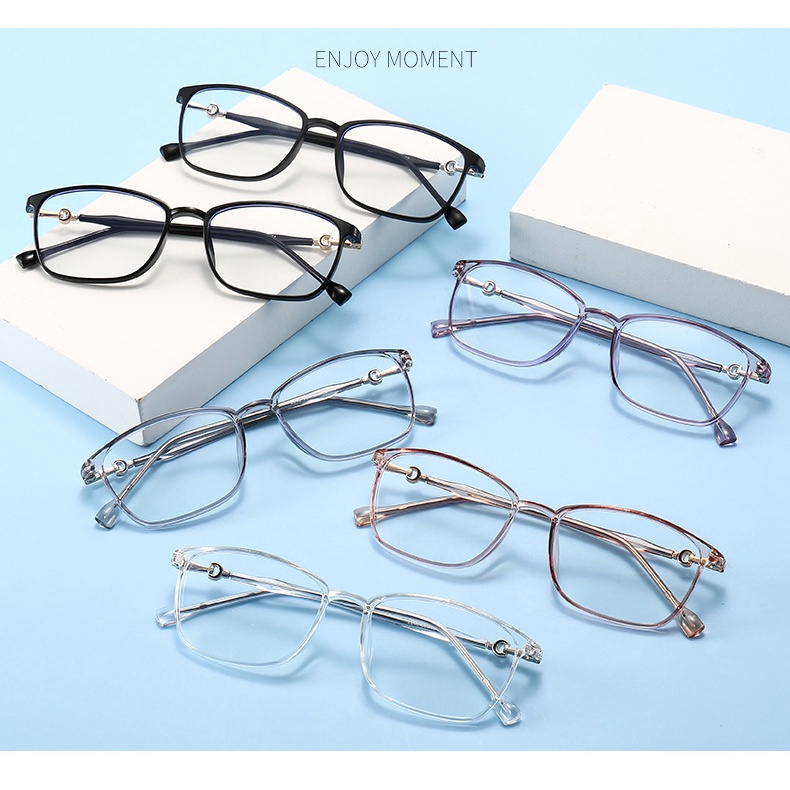 Kính mắt CHARMRAY chống tia bức xạ và ánh sáng xanh gọng TR90 vuông thời trang