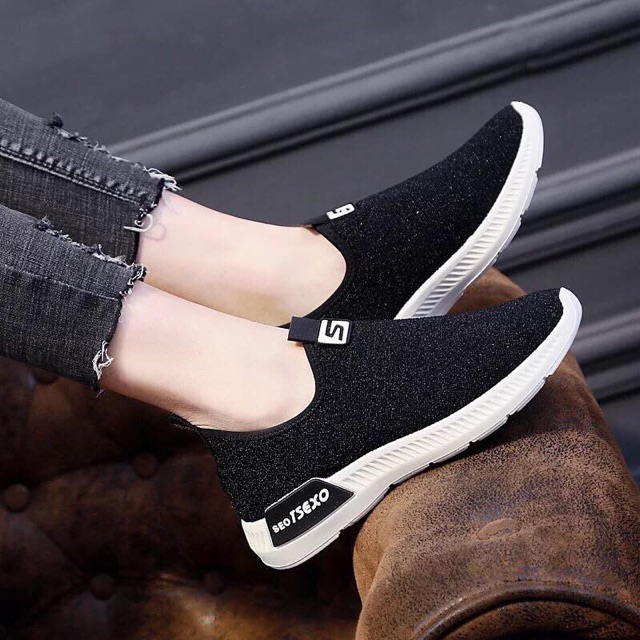 [Rẻ vô địch] Giày slip on đế mềm nhũ 2 màu cực đẹp xả kho giá gốc