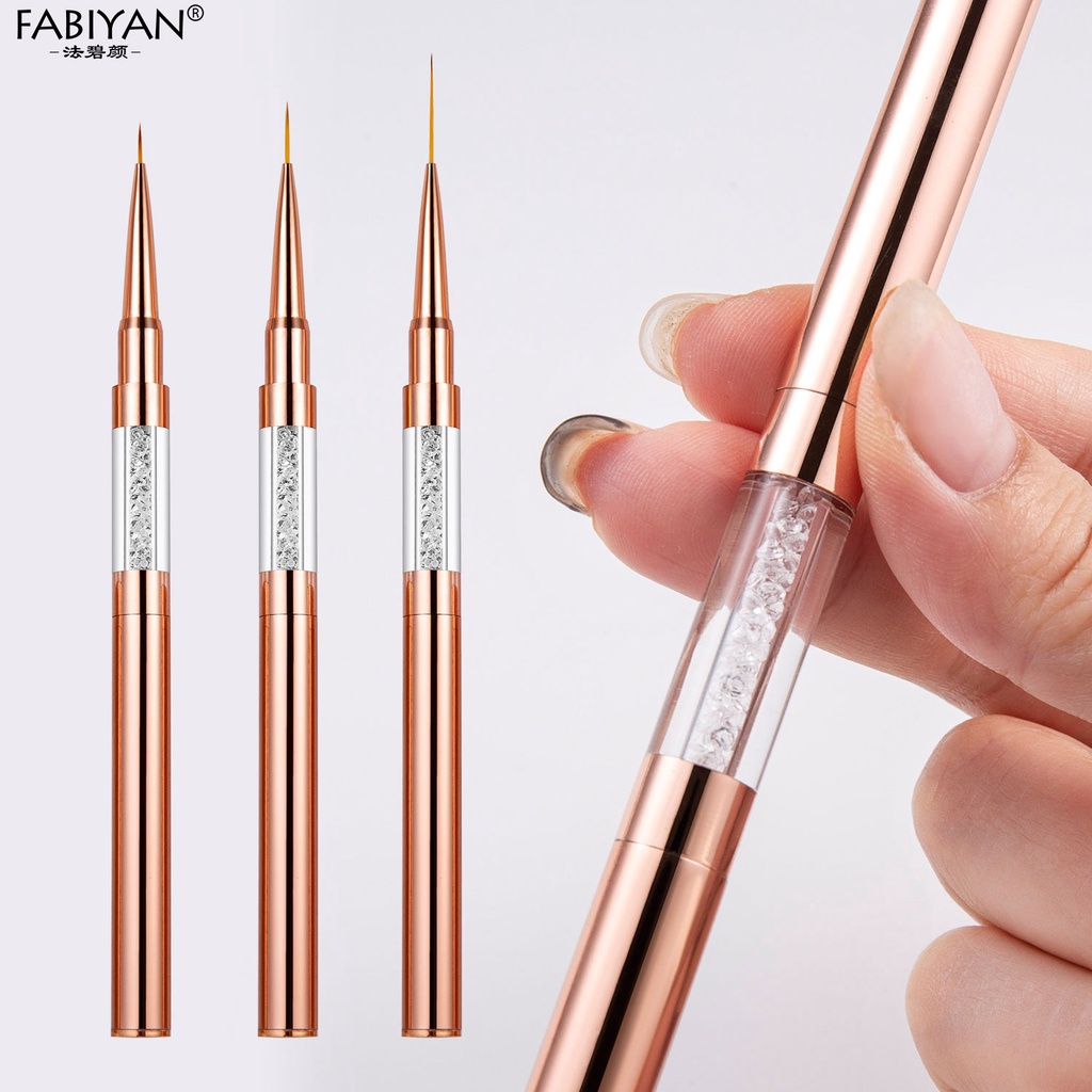 Cọ vẽ trang trí móng FABIYAN 2 đầu dài 3 kích thước 5+7/ 9+12/15+20mm