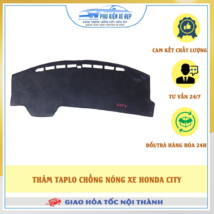 Thảm taplo ô tô lông cừu HÀNG LOẠI I xe HONDA CITY có 3 lớp chống Trượt