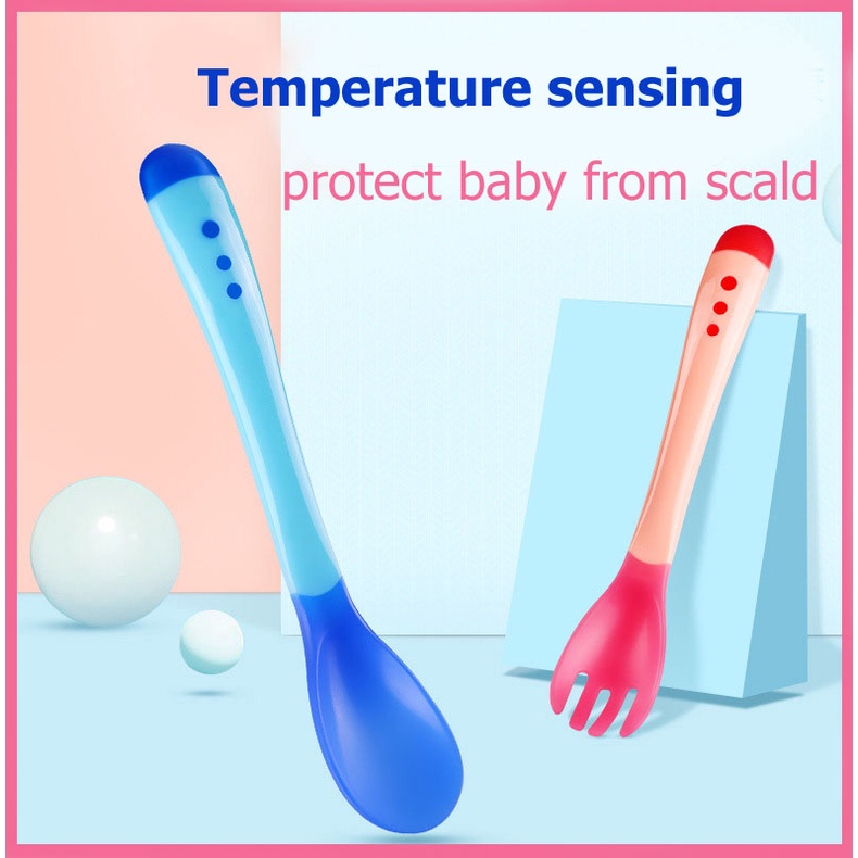 Muỗng Silicone Đổi Màu Giữ Nhiệt An Toàn Cho Bé- Thìa Cảm Ứng Nhiệt Độ
