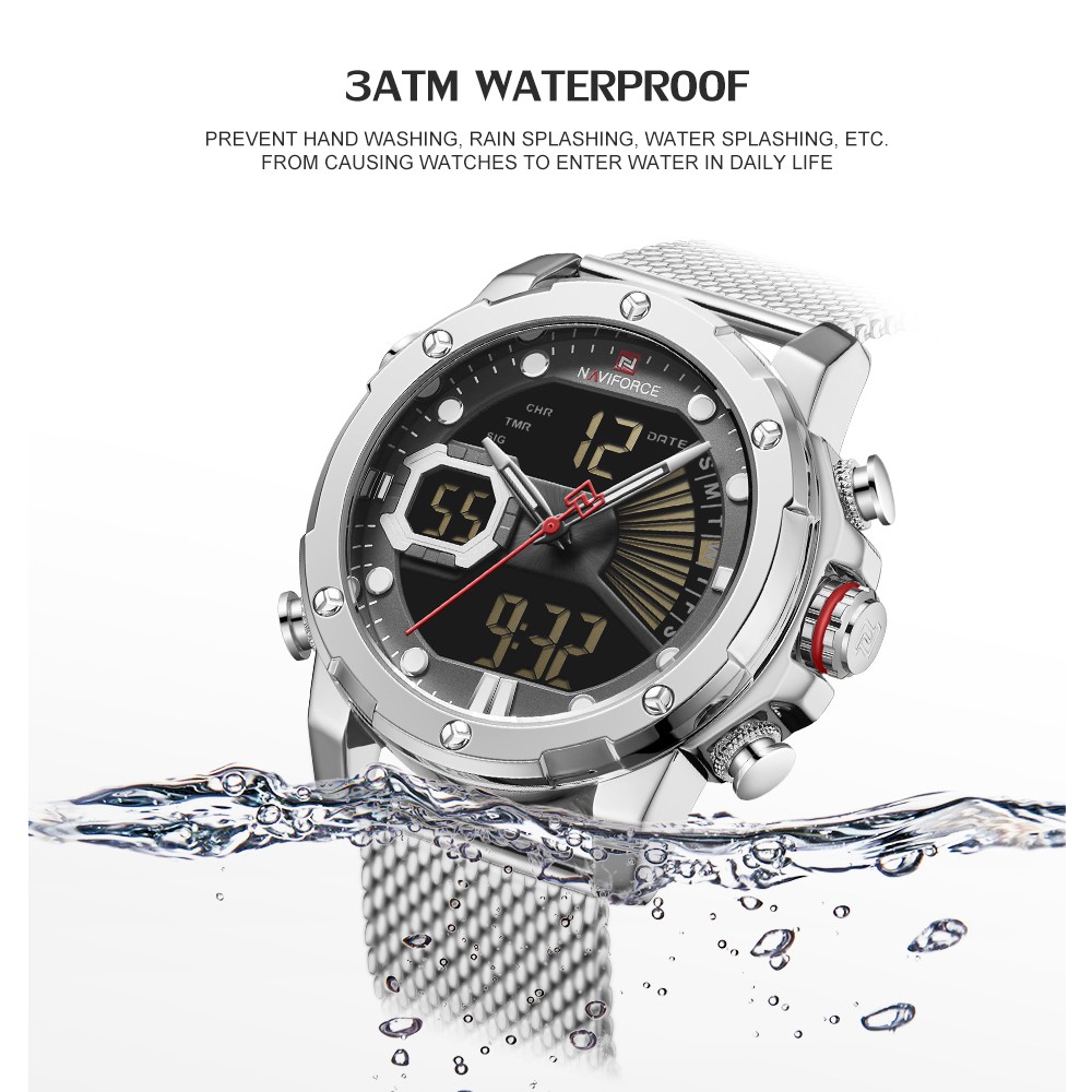Đồng Hồ Thể Thao Naviforce 100% Chính Hãng Bằng Thép Không Gỉ Chống Thấm Nước Phát Quang Kèm Hộp Đựng