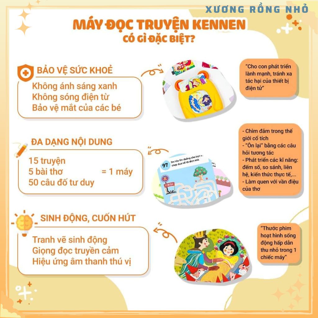 Máy đọc truyện tranh Kennen - Máy đọc thẻ truyện tranh giúp bé tư duy phát triển trí tuệ - Xương Rồng Nhỏ