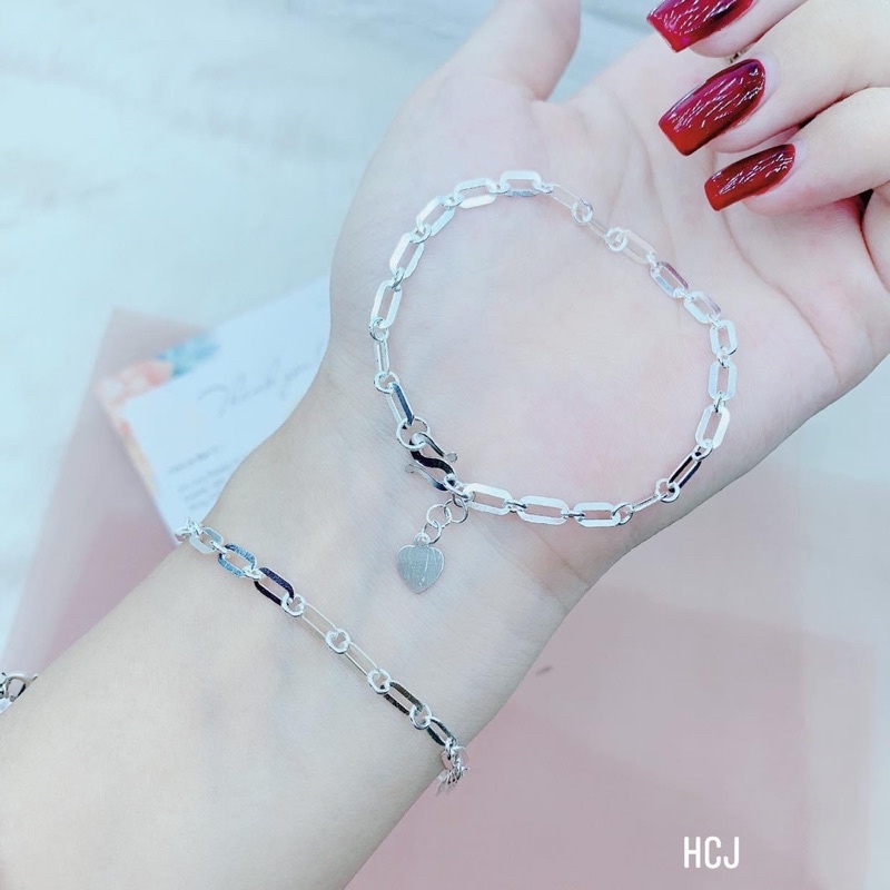  Lắc tay nữ dạng dây xích LINH MIU SILVER