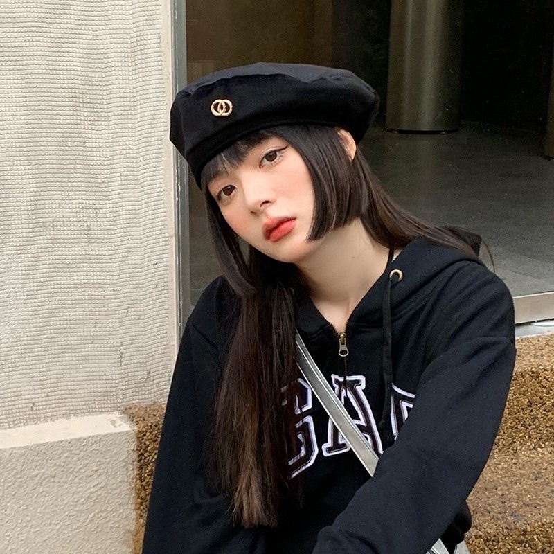 Nón Nồi Beret Duy Nhất Đen Thời Trang