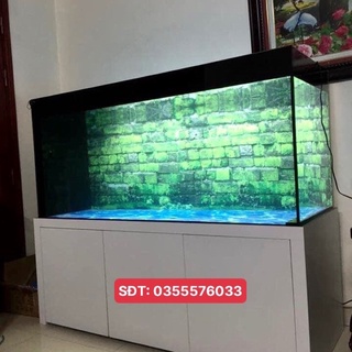 Tranh 3D dán hồ cá, bể thủy sinh - tạo chiều sâu, có keo sẵn trên bề mặt, có thể làm theo KT yêu cầu