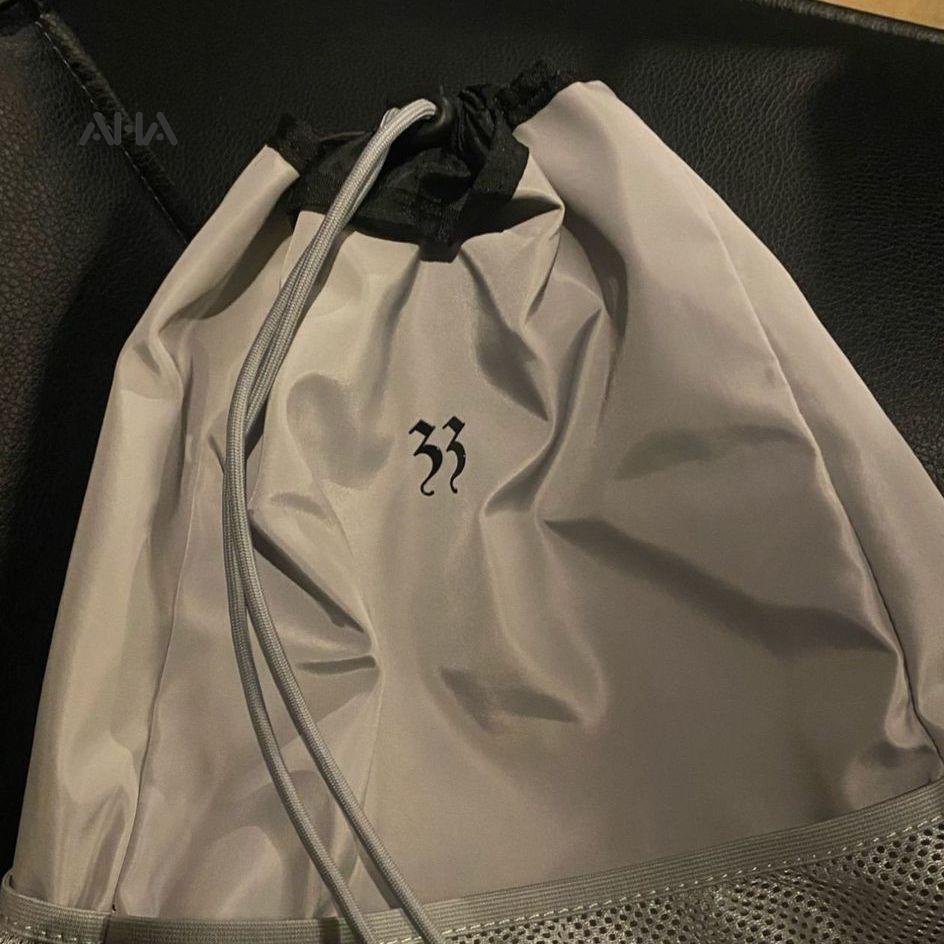 AHA OFFICIAL Ba Lô Nylon Xám Sức Chứa Lớn In Ba Chiều Dán Ba Chiều Đường Phố