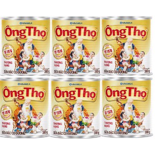 COMBO 6 HỘP SỮA ĐẶC CÓ ĐƯỜNG ÔNG THỌ TRẮNG - HỘP THIẾC 380G