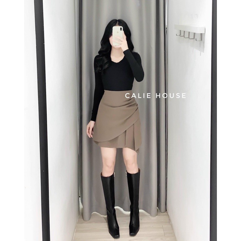 CVNU4 - CHÂN VÁY A XẾP LY CHÉO LỆCH BÊN