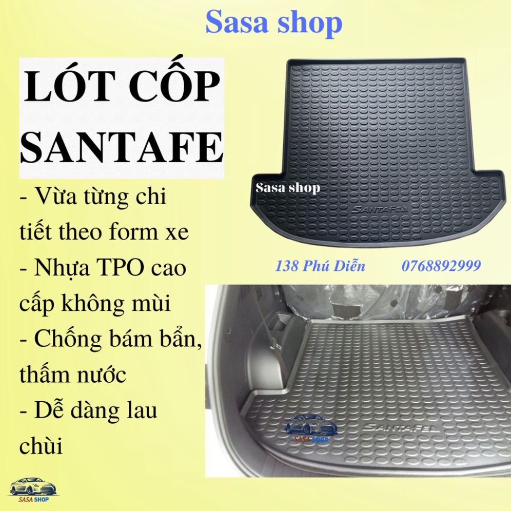 [Mã LIFEAUMAY giảm 10% tối đa 30k đơn 150k] Lót cốp Santafe 2019 - 2022 - Nhựa TPO cao cấp chính hãng