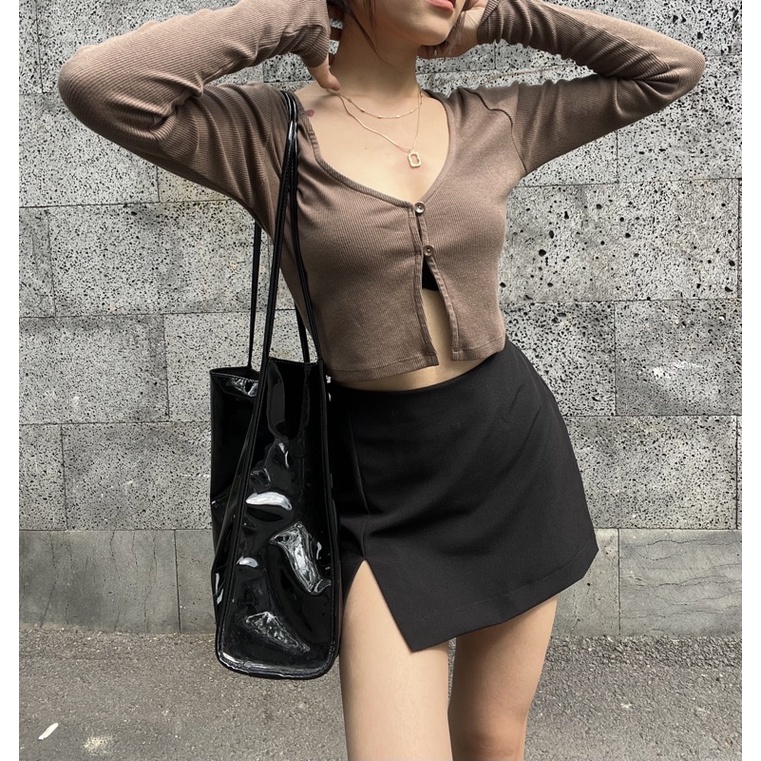 Váy Xẻ Có Quần Trong Slit Skirt Các Màu Đen , Nâu, Trắng