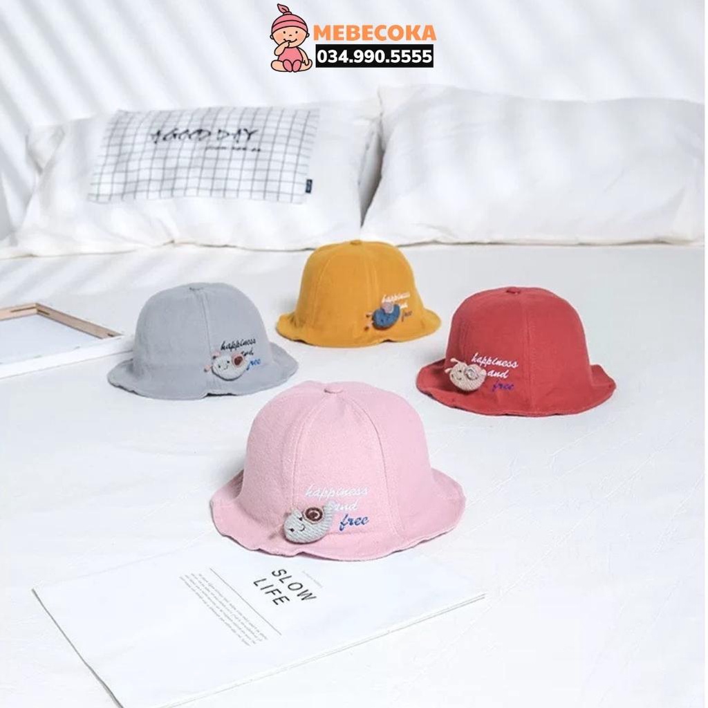 Mũ cho bé, mũ bucket Gắn Sâu, vành nón tai bèo tròn cho bé Trai bé Gái chất liệu CAO CẤP