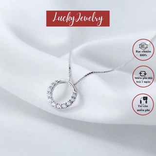 Dây chuyền bạc- dây chuyền mặt đá dạng tròn, dây thời trang nữ đẹp BẠC ĐẸP