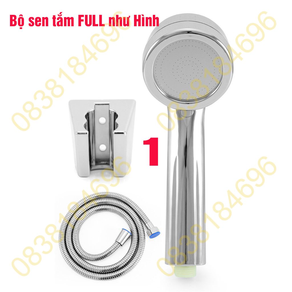 BỘ VÒI SEN TẮM XI TĂNG ÁP PHUN SƯƠNG, Tay sen nhựa xi, Dây sen inox 1.4m, cài nhựa xi NK28