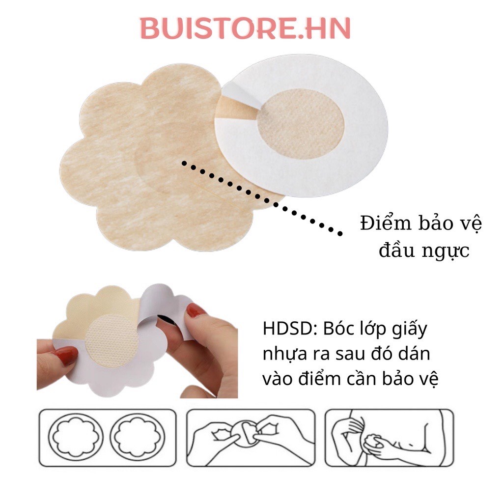 Set 10 Miếng Dán Ngực MIMILA Miếng Dán Nhũ Hoa Chất Liệu Giấy Lụa Dính Siêu Chắc Siêu Tiết Kiệm - MPK021