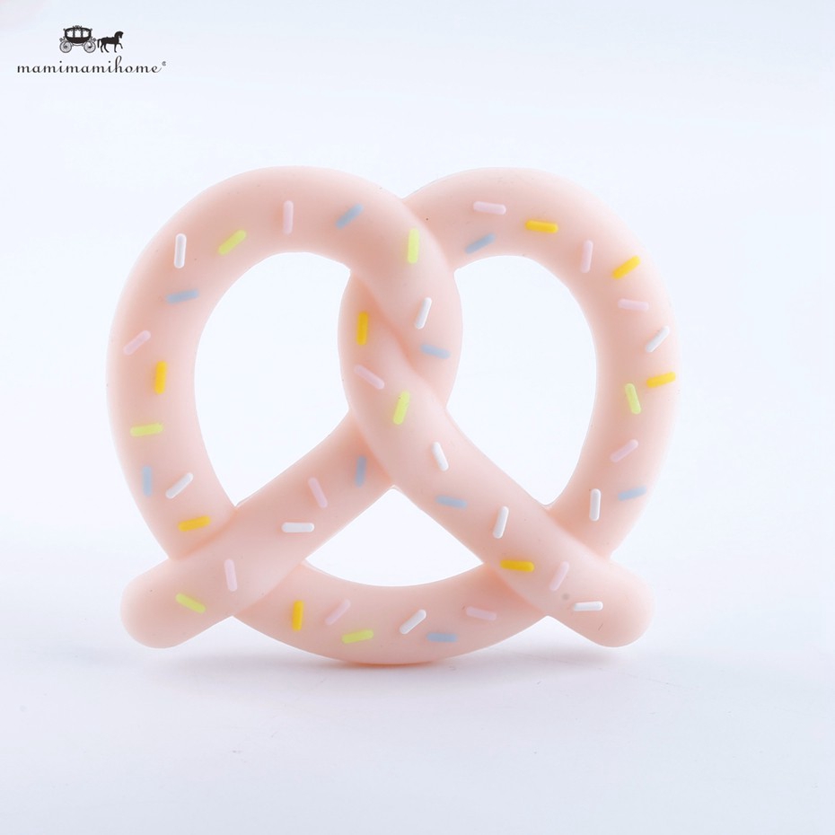 Đồ chơi gặm răng MAMIMAMIHOME bằng silicon tạo hình bánh quy xoắn không chứa BPA dành cho trẻ em