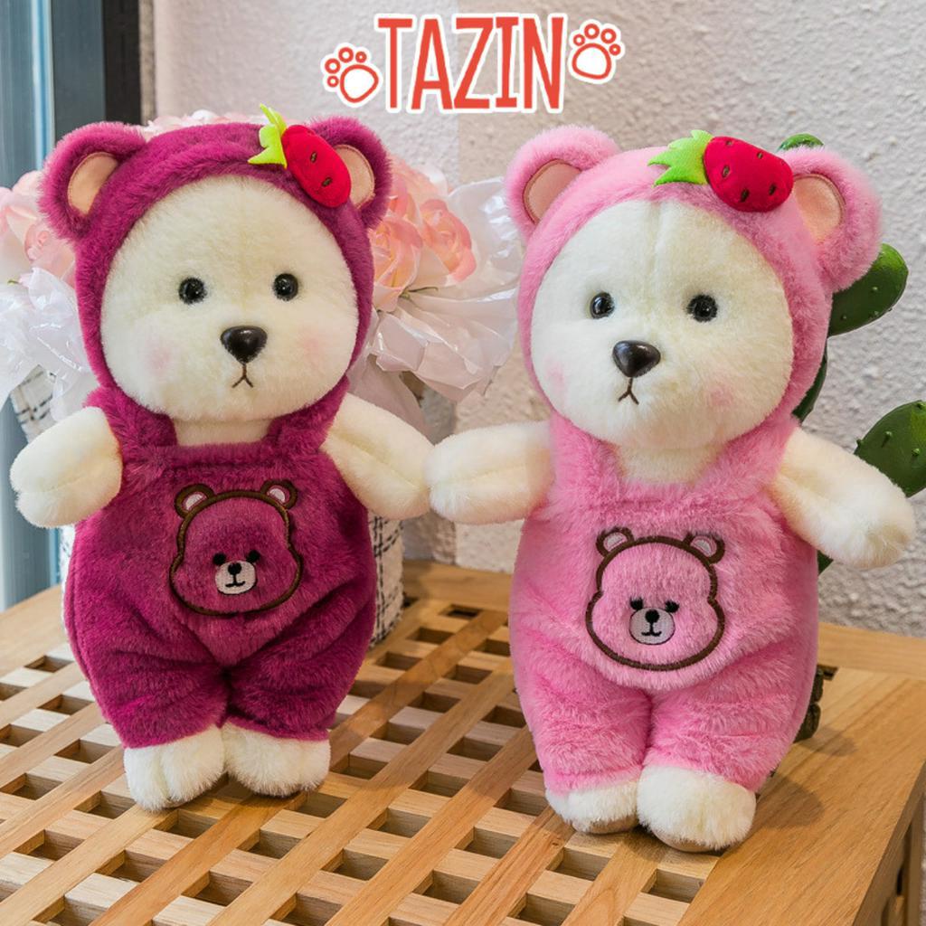 Gấu Bông Lena Teddy Mặc Yếm Hình Mặt Gấu Cute Dễ Thương Tazin
