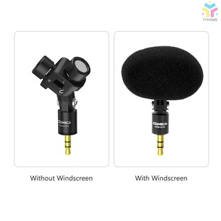 T&T COMICA CVM-VS10 Mini Flexible XY Stereo Microphone Mic 3.5mm TRS Plug 90° Adjustable for GoPro Action Camera DSLR Ca
