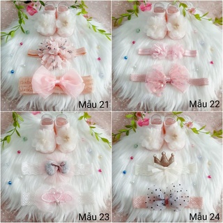 Set tất hài và băng đô cho bé