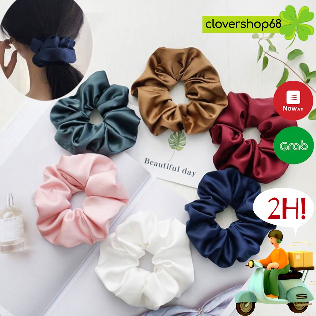 Dây Buộc Tóc SCRUNCHIES Lụa Phi Bóng Sang Chảnh HOT HIT