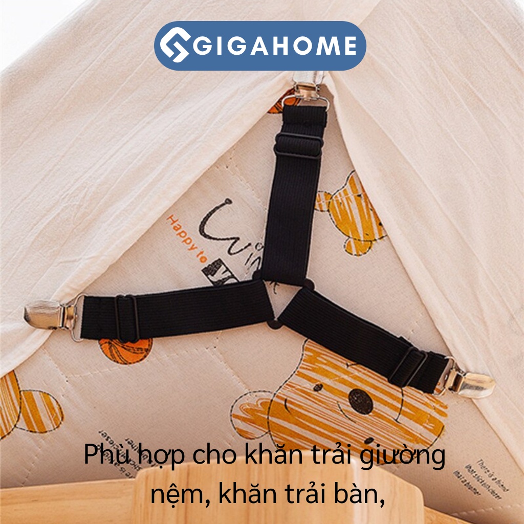 Bộ 4 Kẹp Ga Giường Grap Chống Xê Dịnh GIGAHOME Góc 3 Chấu 5162