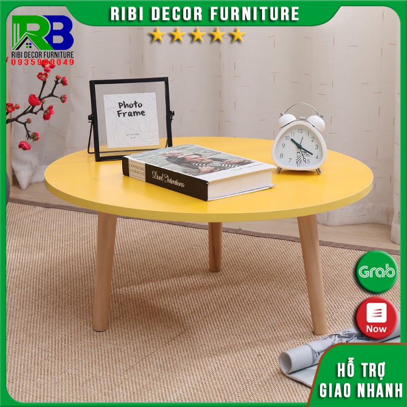 Bàn trà tròn, bàn trà bệt tròn chân cao 30cm kết hợp bàn làm việc ngồi bệt đơn giản dễ di chuyển BTBSF210