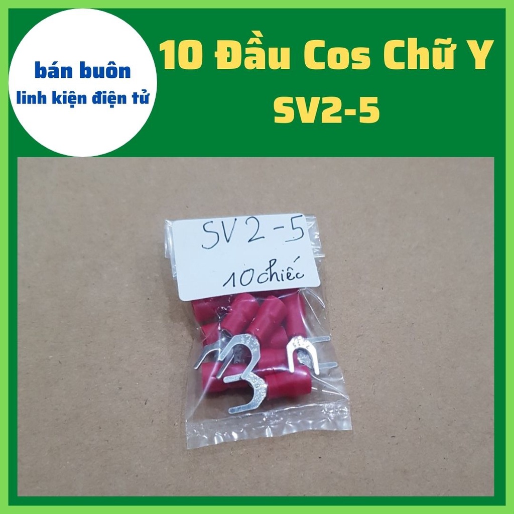 [100 Chiếc] Đầu cos chữ y2-5, Cos y,  SV2-5, đầu cos chữ y, cosy, đầu cos phù hợp với dây điện 1.5-2.5mm, cos