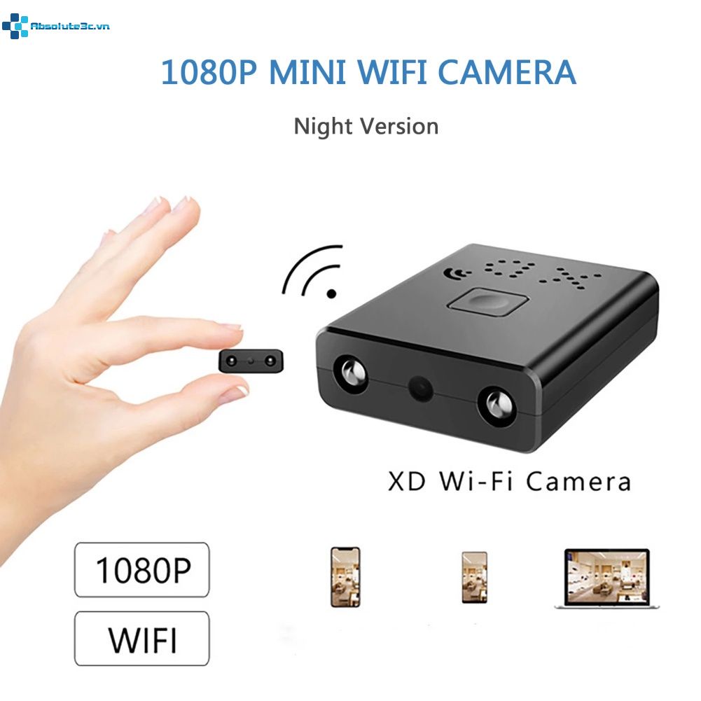 Máy quay an ninh mini HD 1080P DVR V380 APP VN-3 kết nối wifi hỗ trợ quay ban đêm