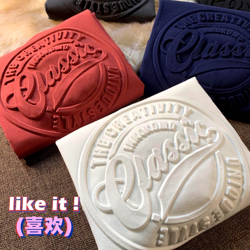 Short sleeve t-shirt women's mid-length embossed letter korean style loose top